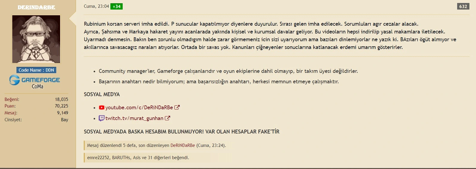 Metin2 Turkiye De Oyun Ici Yardim Ve Item Satisindan Dolayi Sga Ural Yonetimden Atildi Mmo Tutkunlari