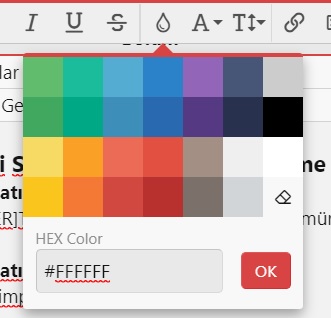 MMO Tutkunları'nda yazıları renklendirirken hex kodu kullanabilirsiniz.